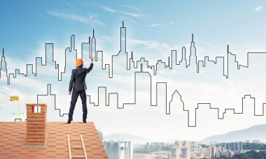 Takım elbiseli genç işadamı