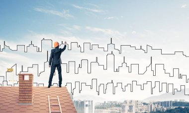 Takım elbiseli genç işadamı