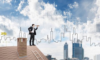 Takım elbiseli genç işadamı