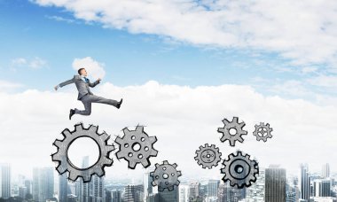 Yüksek atlama işadamı