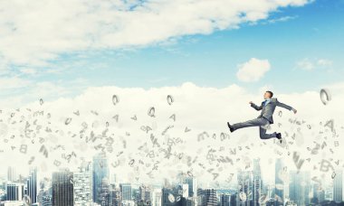 Yüksek atlama işadamı