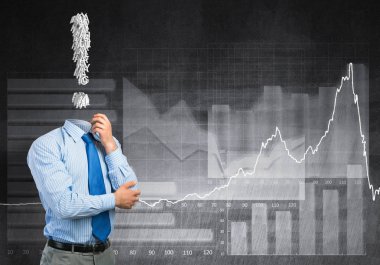 Düşünceli kafasız iş adamı