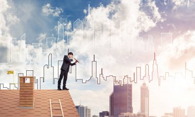 Takım elbiseli genç işadamı