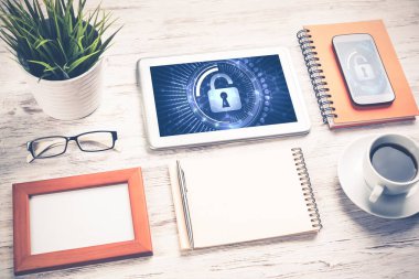 Web güvenlik ve teknoloji kavramı 