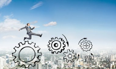 Yüksek atlama işadamı