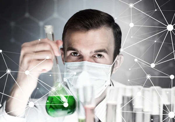 Handsome scientist making research — Stock Photo, Image