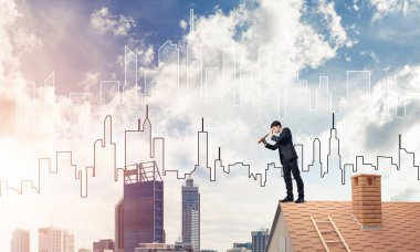 Takım elbiseli genç işadamı