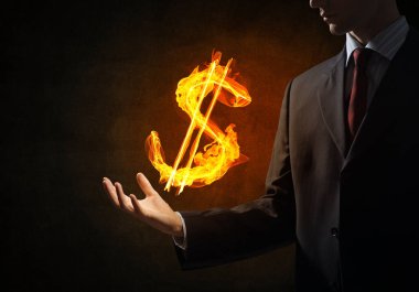 Doları para birimi yangın simgesi