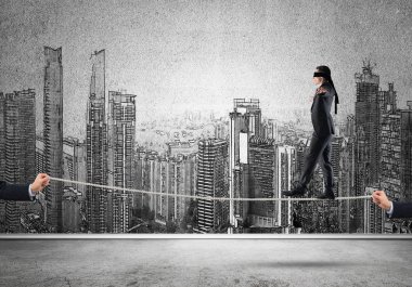 İşadamı blindfolder gözleri ile