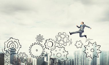 Yüksek atlama işadamı