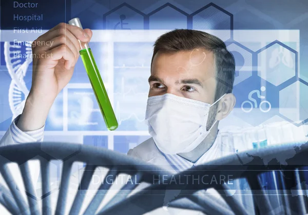 Handsome scientist making — Stock Photo, Image