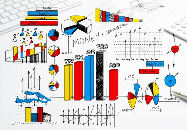 Bosquejo de estrategia de negocio de color —  Fotos de Stock