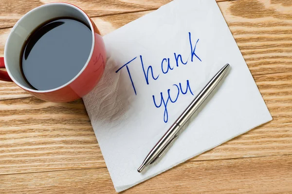 Romantic message written on napkin — Stock Photo, Image