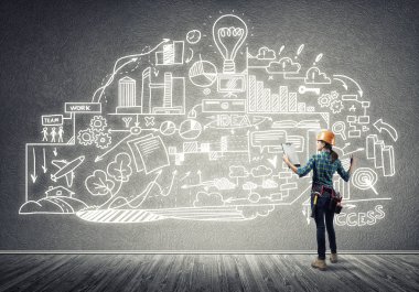 kask kadında mühendisi 