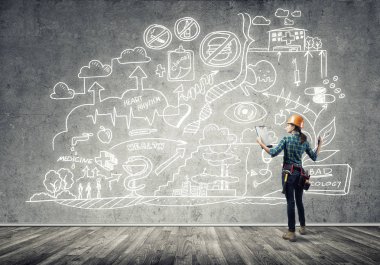 kask kadında mühendisi 