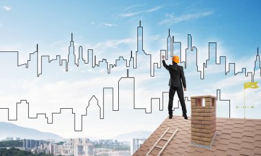 Mühendis adam arka ayakta