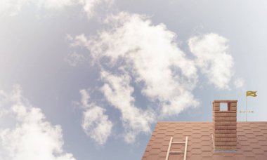 Kahverengi tuğla çatı .