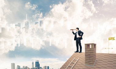 Takım elbiseli genç işadamı