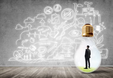 İşadamı ampul içinde
