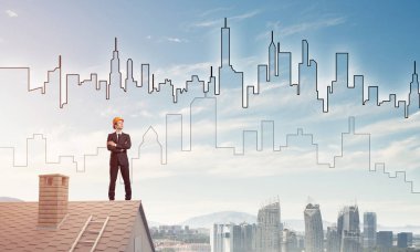 Takım elbiseli genç işadamı