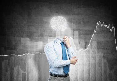 Meçhul işadamı ile çizilmiş beyin 