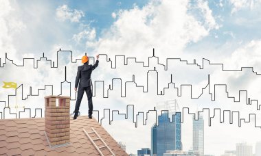 Mühendis adam arka ayakta