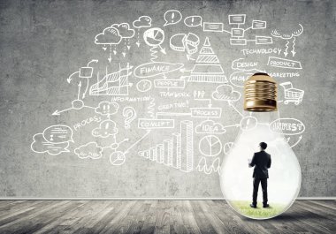 İşadamı ampul içinde