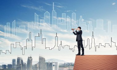 Takım elbiseli genç işadamı