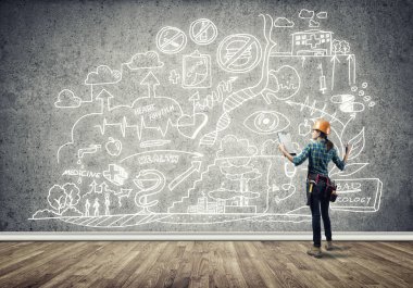 kask kadında mühendisi 