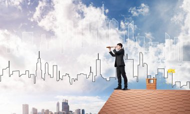 Takım elbiseli genç işadamı