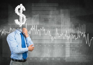 Dolar işareti olan meçhul iş adamı