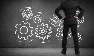 Duvara takım çalışması çizimi