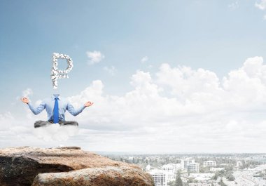 Başsız meditasyon işadamı