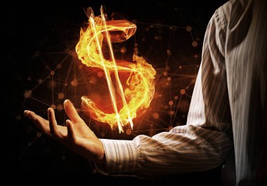 Doları para birimi yangın simgesi