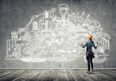 kask kadında mühendisi 