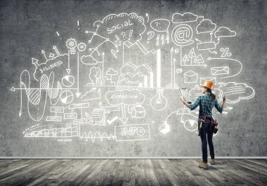 kask kadında mühendisi 