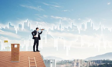 Takım elbiseli genç işadamı