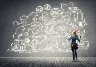 kask kadında mühendisi 