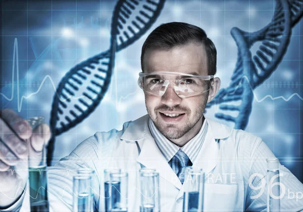 Handsome scientist making research — Stock Photo, Image