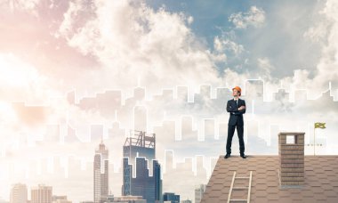 Takım elbiseli genç işadamı