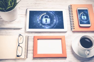 Web güvenlik ve teknoloji kavramı  