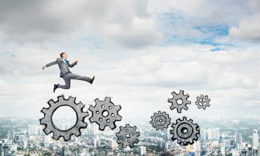 Yüksek atlama işadamı 