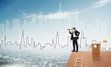 Takım elbiseli genç işadamı 