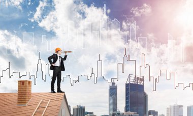 Takım elbiseli genç işadamı 