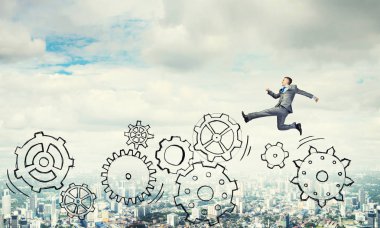 Yüksek atlama işadamı