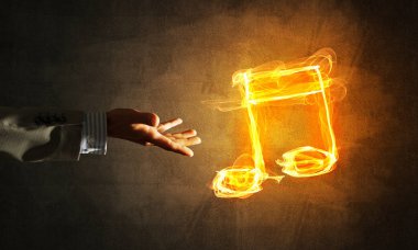 Müzik ateş yanan simgesi