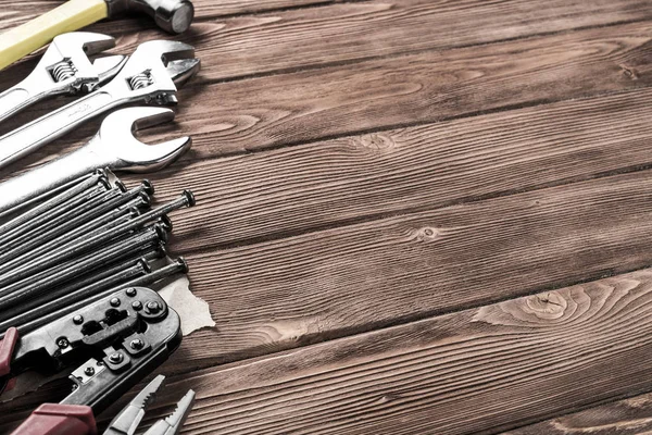 Instruments on wooden table Stock Image