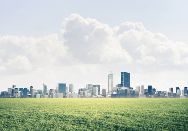 Arka plan görüntüsü ile modern cityscape