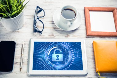 Web güvenlik ve teknoloji kavramı  