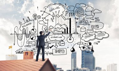 Genç adam resmi iş planı